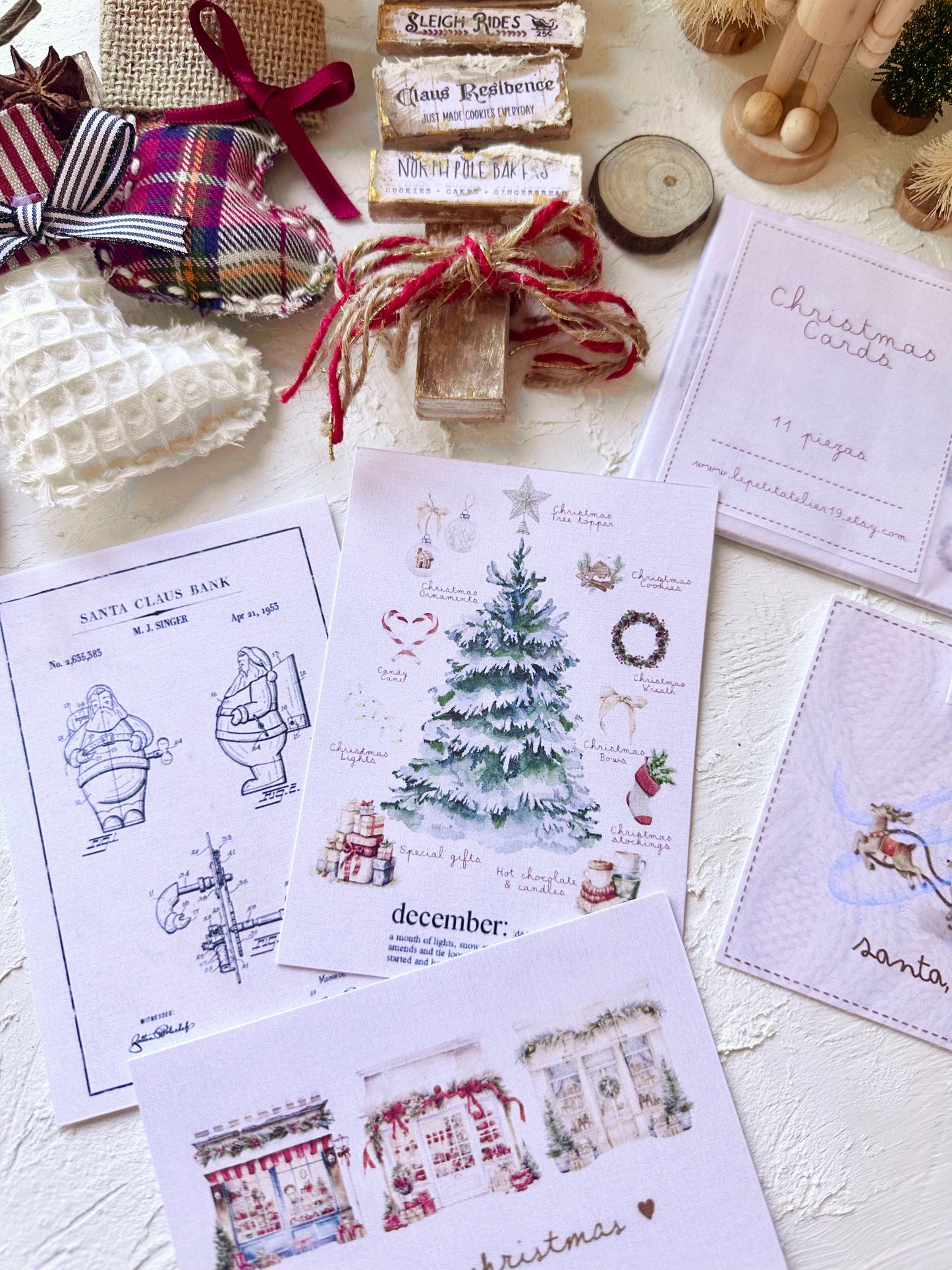 11 CHRISTMAS CARDS · On vellum & matte paper