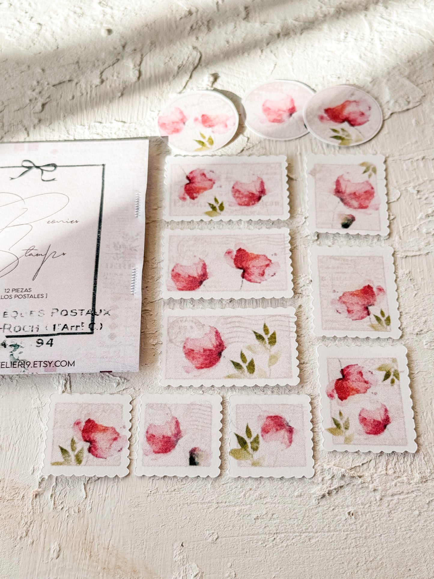 Sellos Postales Peonias · Ephemera