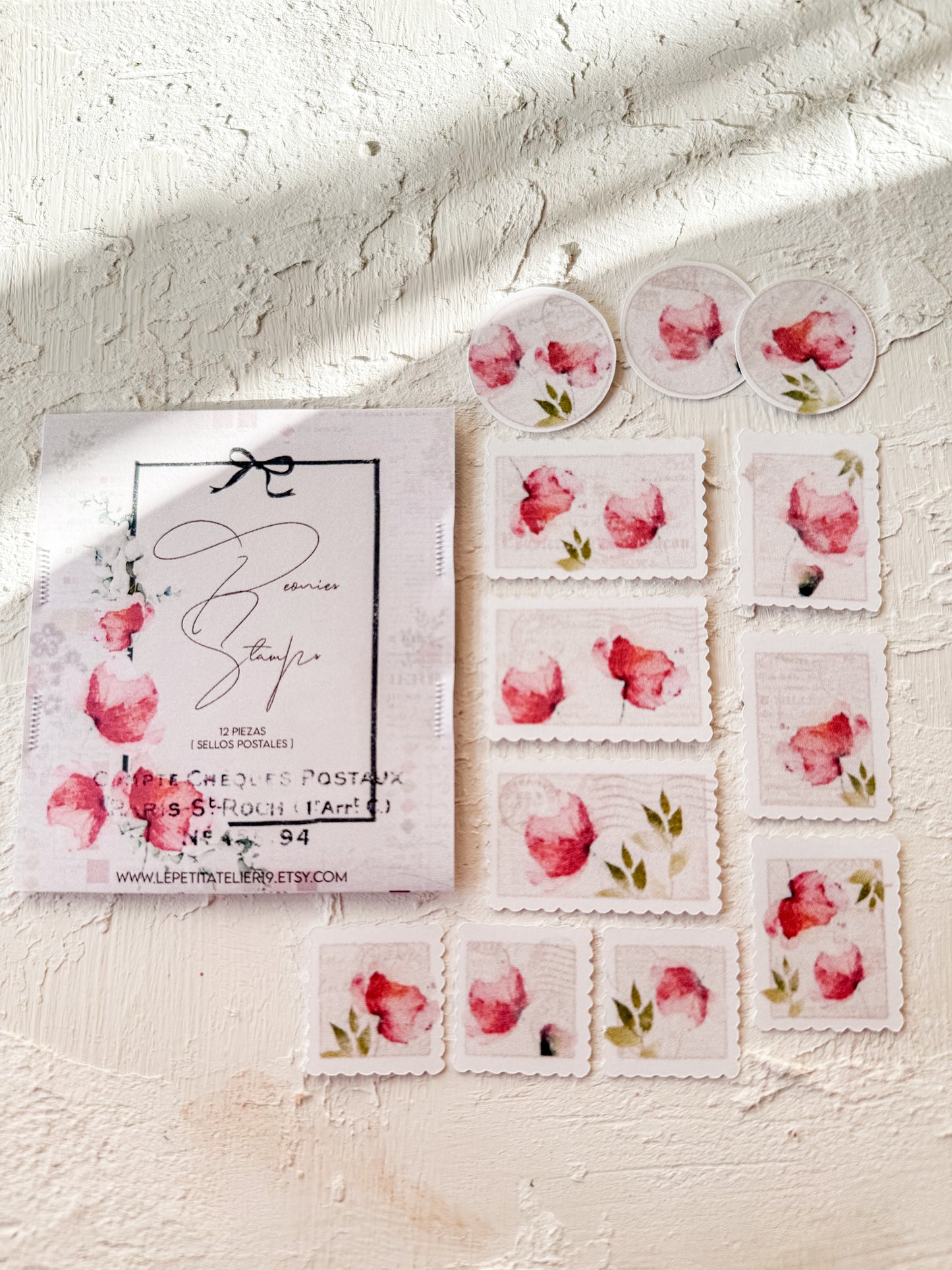 Sellos Postales Peonias · Ephemera