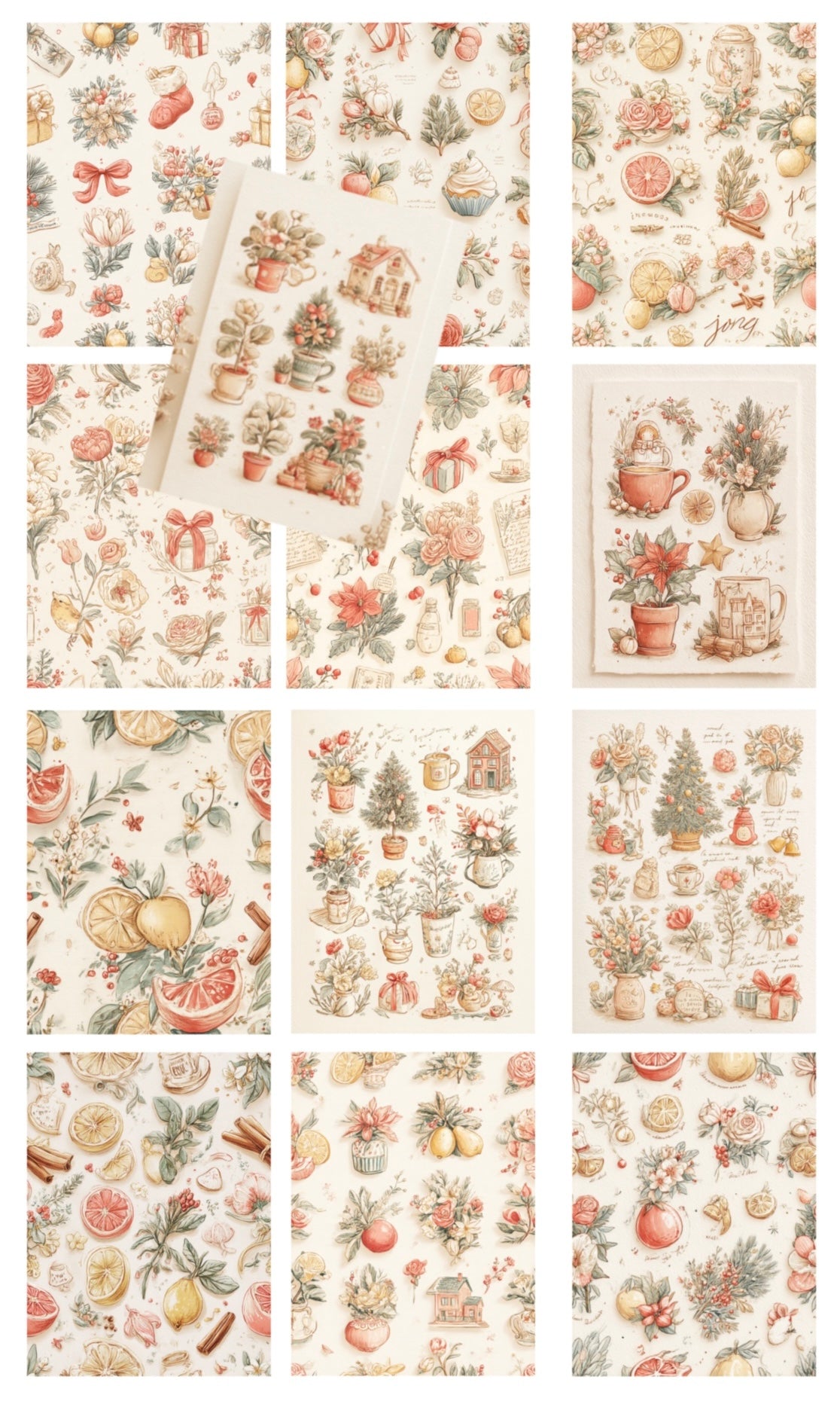 Aire de Navidad Vintage · 13 tarjetas de Navidad