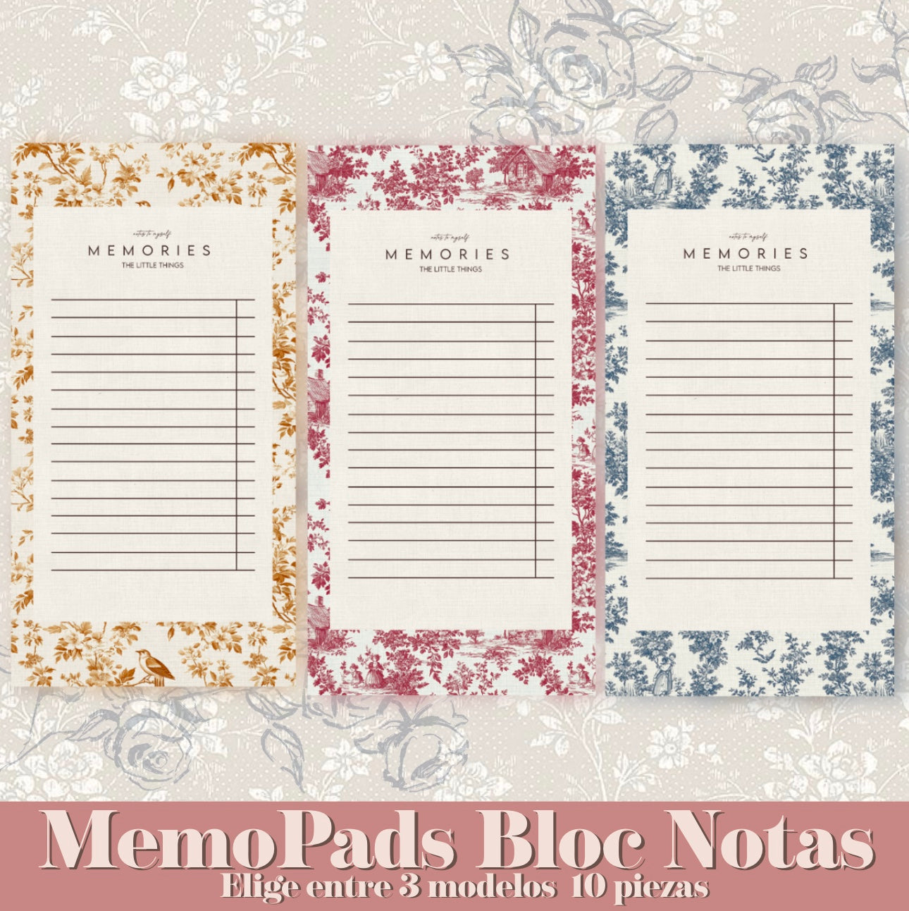 COLECCION MEMOPADS Toile de Jouy