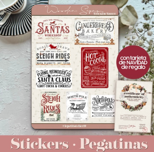 Christmas STICKERS · WOODEN SIGNS