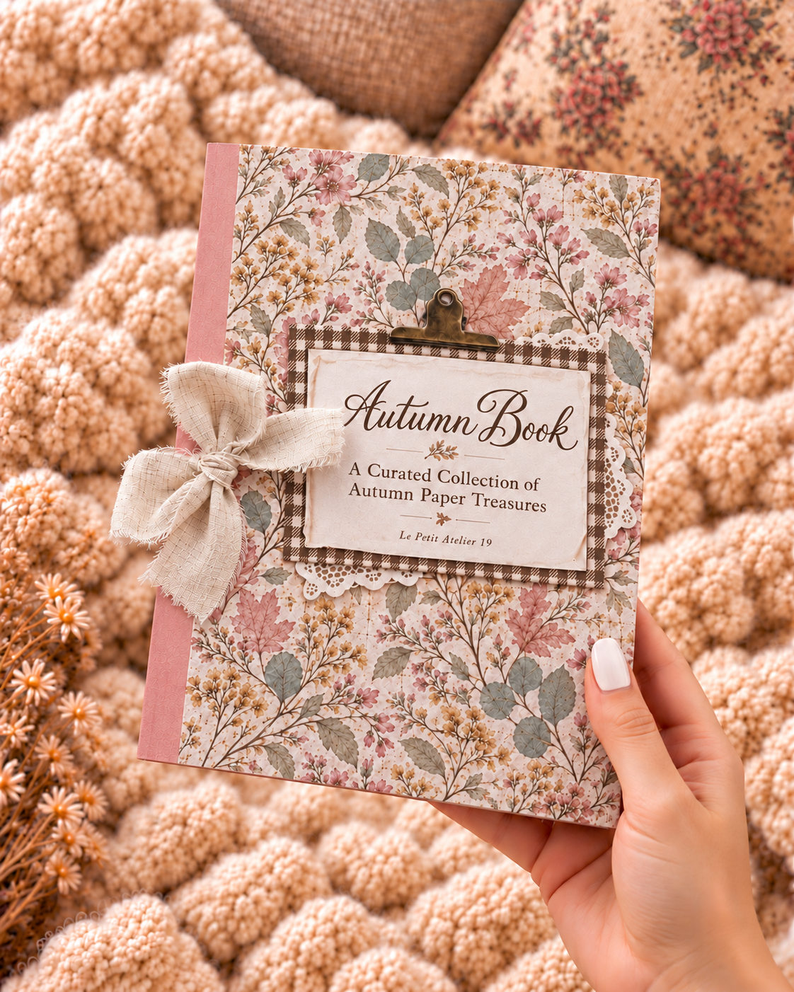 Autumn Book · Un libro con papeles, etiquetas, die cuts, postales...