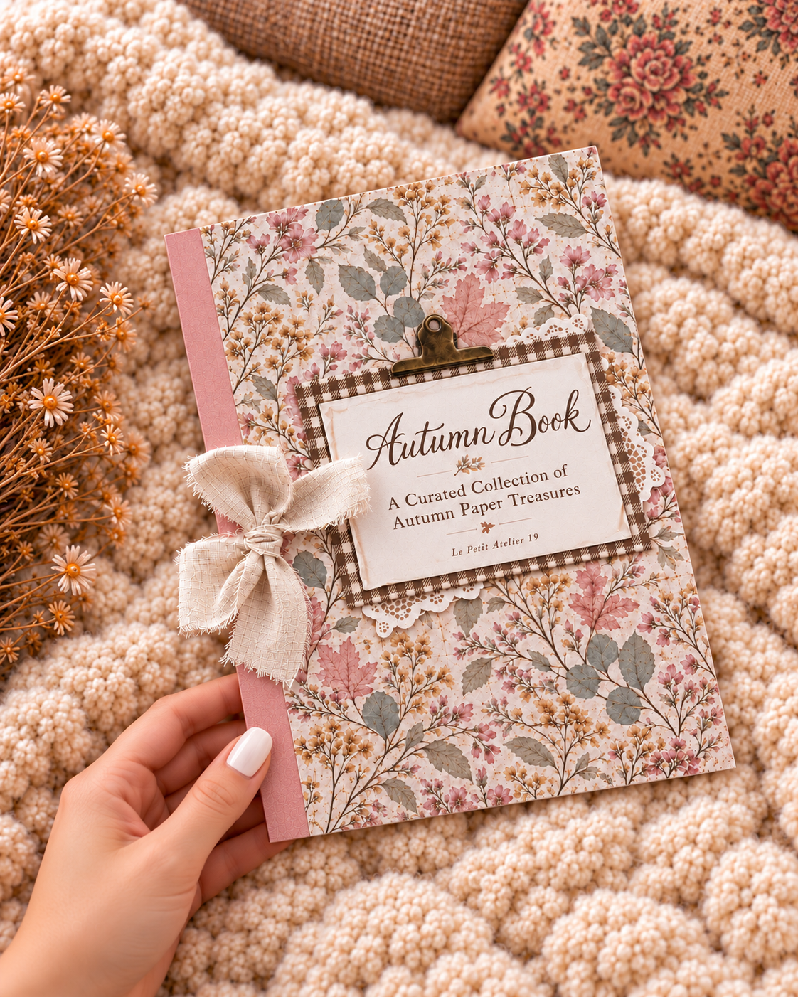 Autumn Book · Un libro con papeles, etiquetas, die cuts, postales...