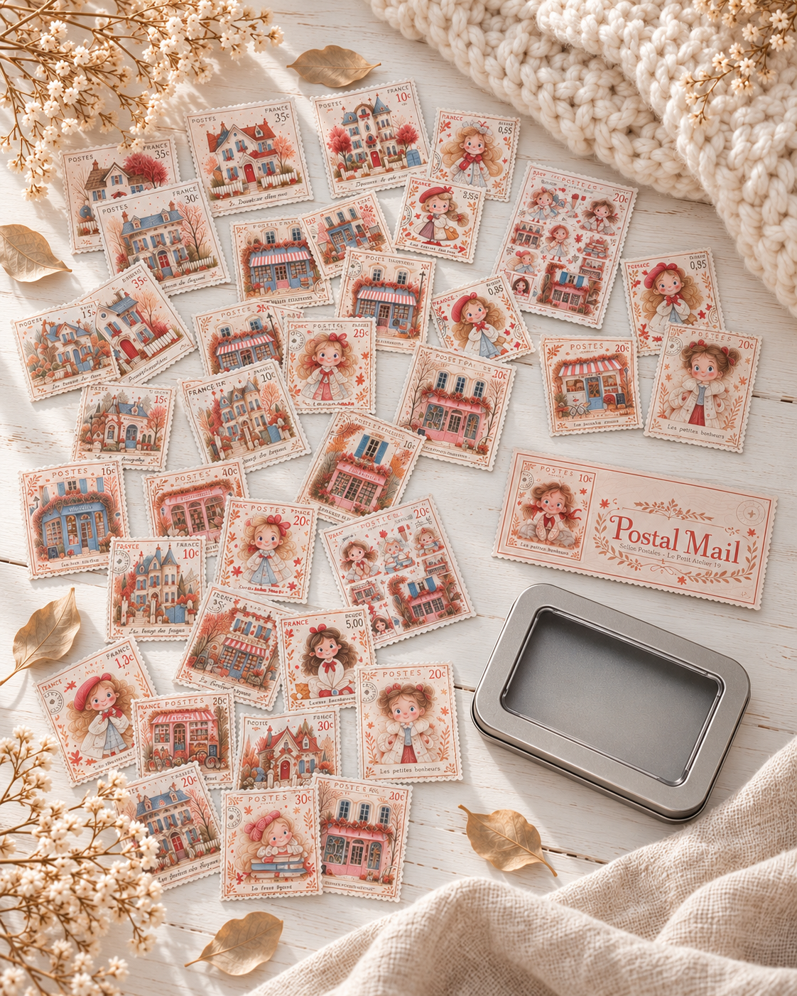 Lata Postal Mail · 52 piezas Die Cuts