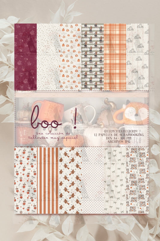 Colección Scrapbooking BOO · Halloween | Papeles decorados