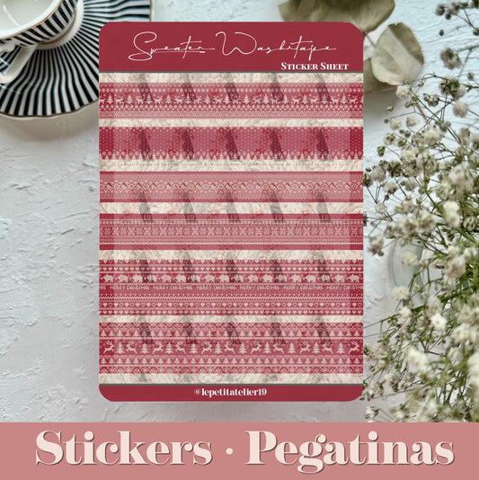 Christmas STICKERS SWEATER WASHI