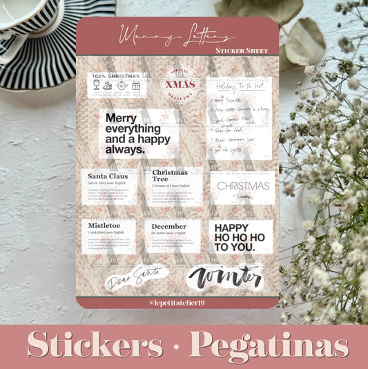 Christmas STICKERS · MERRY LETTERS