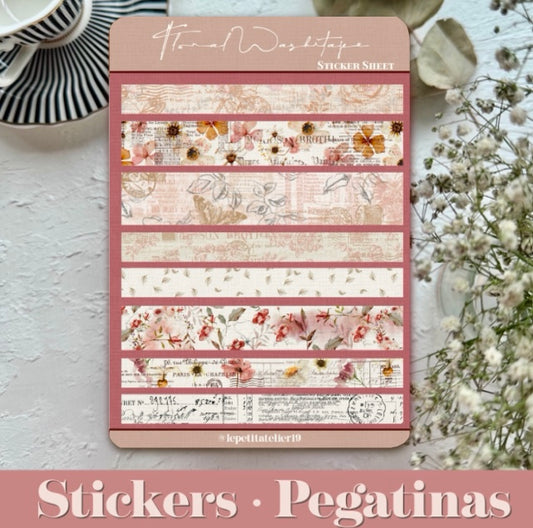 STICKERS · FLORAL WASHITAPE
