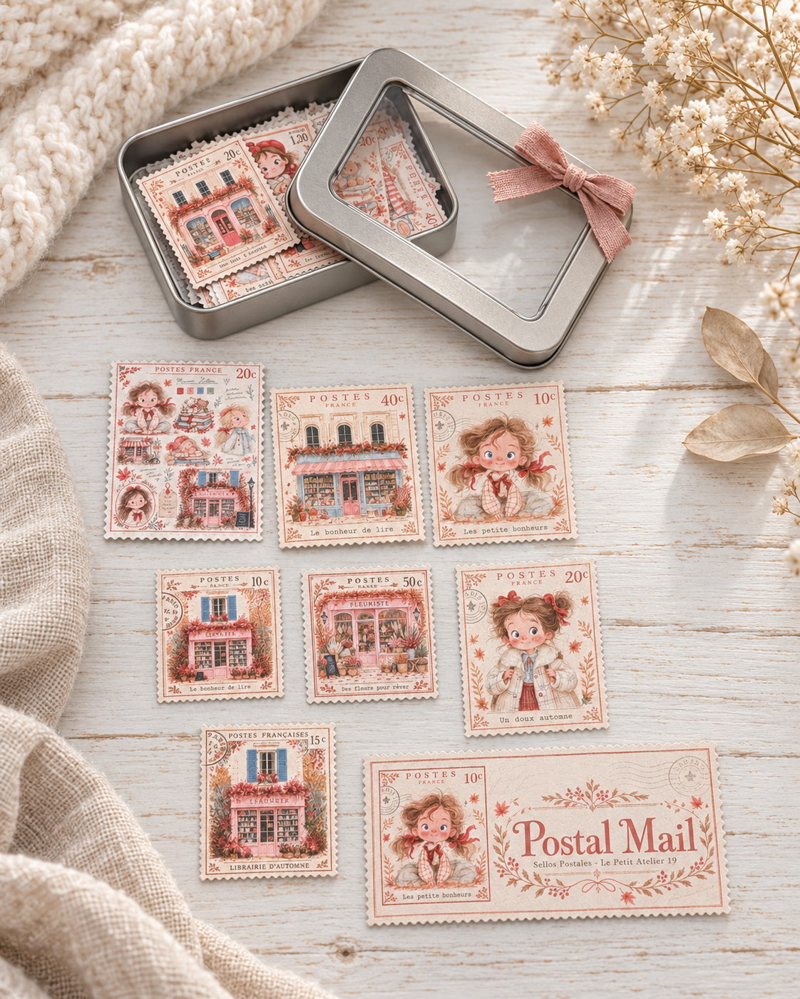 Lata Postal Mail · 52 piezas Die Cuts