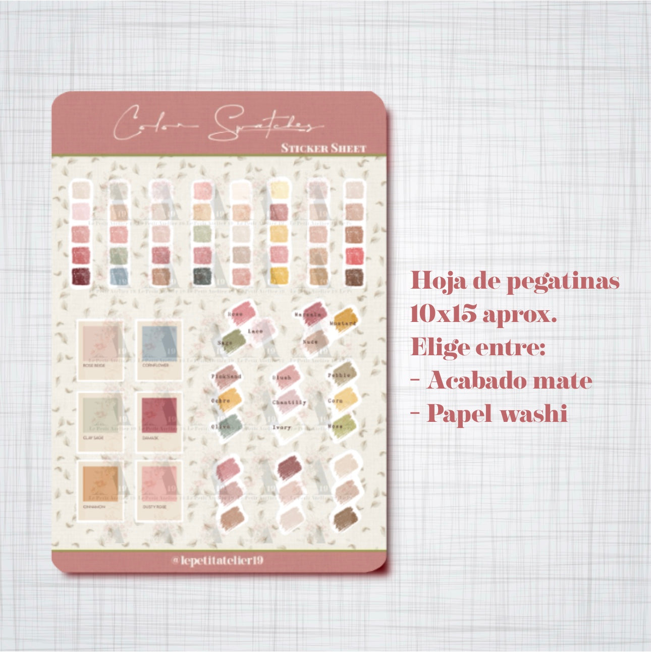 STICKERS · COLOR SWATCHES