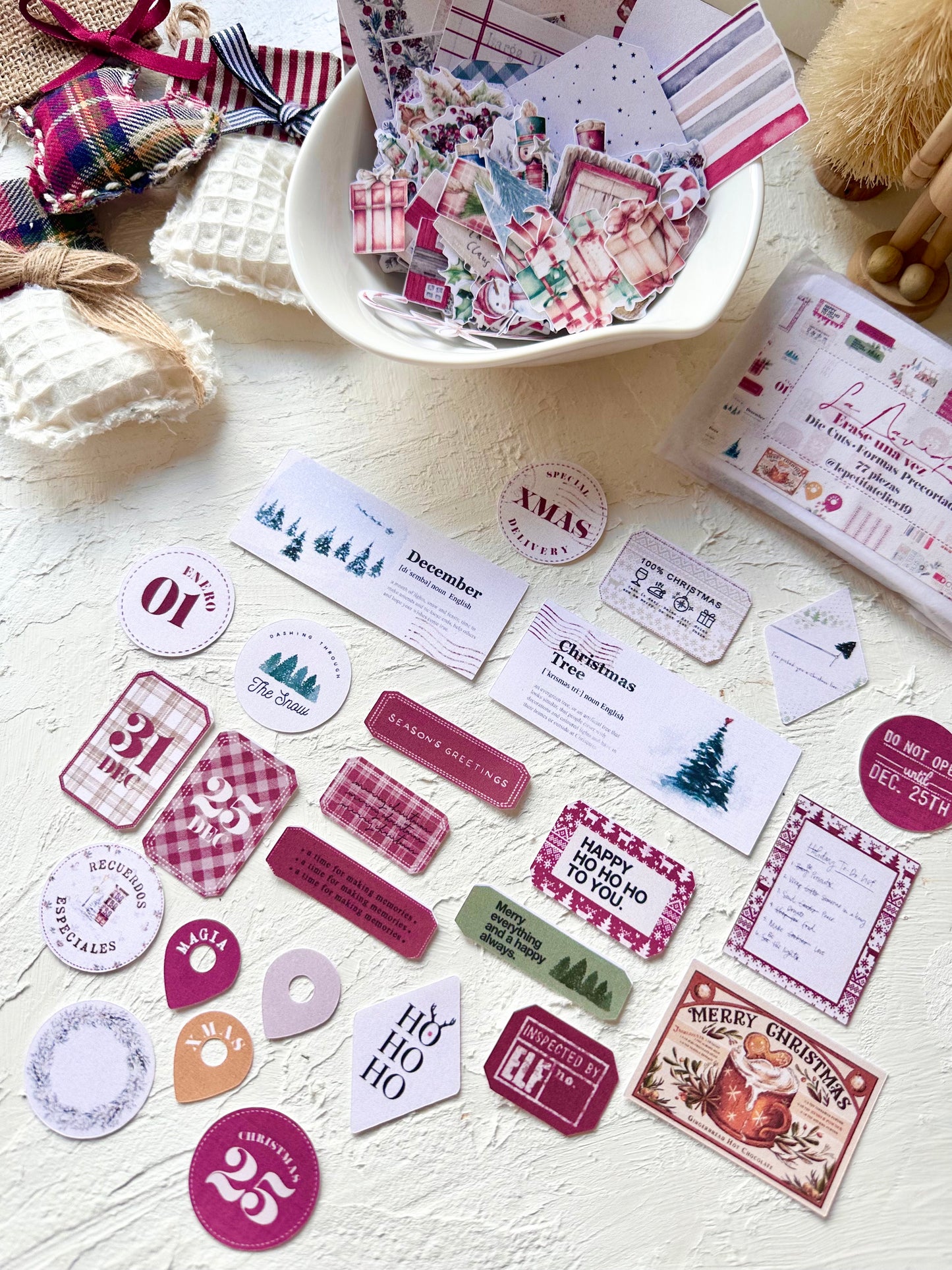 77 DIE CUTS NAVIDAD · Ilustraciones, etiquetas...