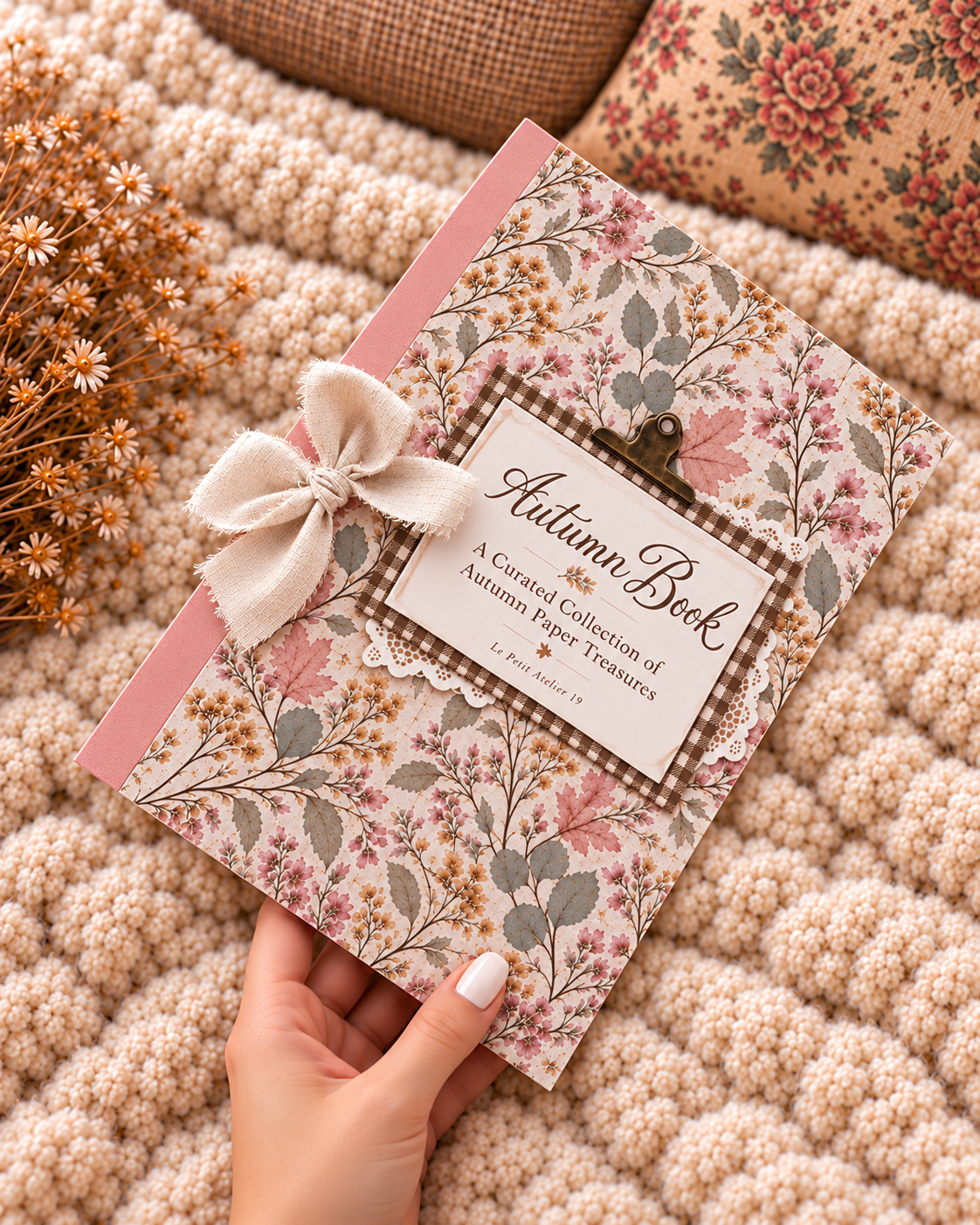 Autumn Book · Un libro con papeles, etiquetas, die cuts, postales...
