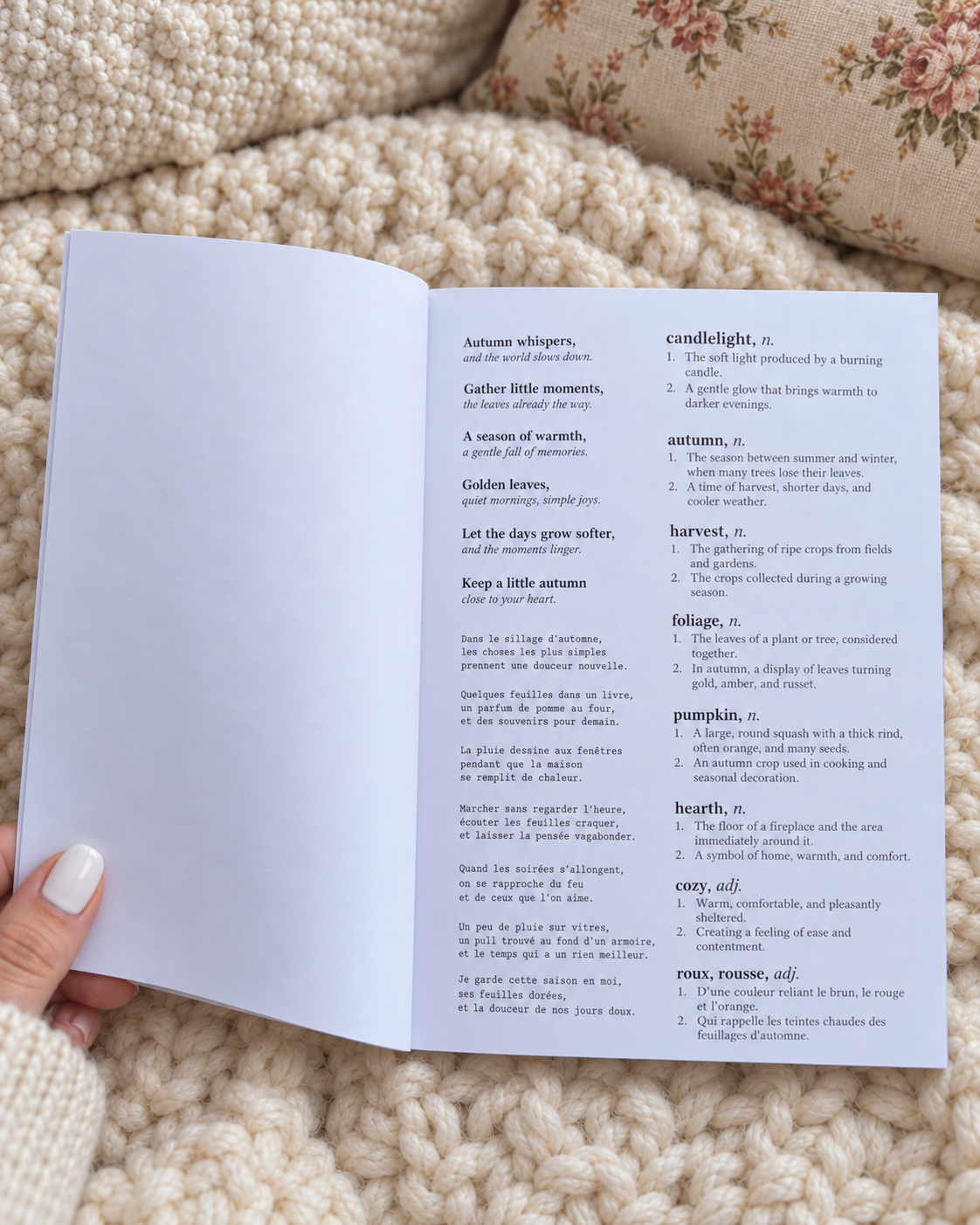 Autumn Book · Un libro con papeles, etiquetas, die cuts, postales...