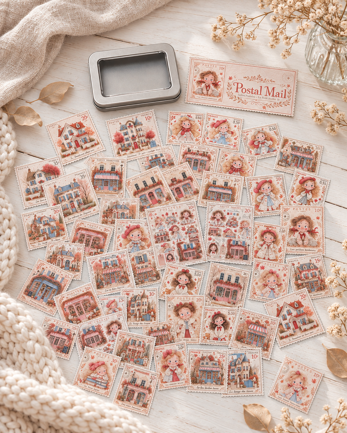 Lata Postal Mail · 52 piezas Die Cuts