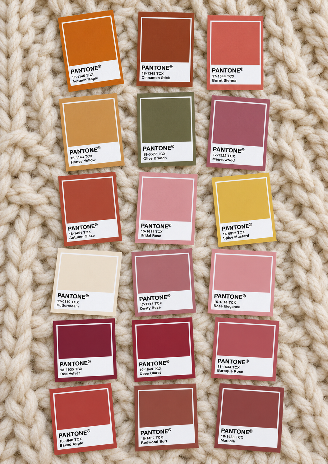 Tarjetas Pantone · Autumn Edition