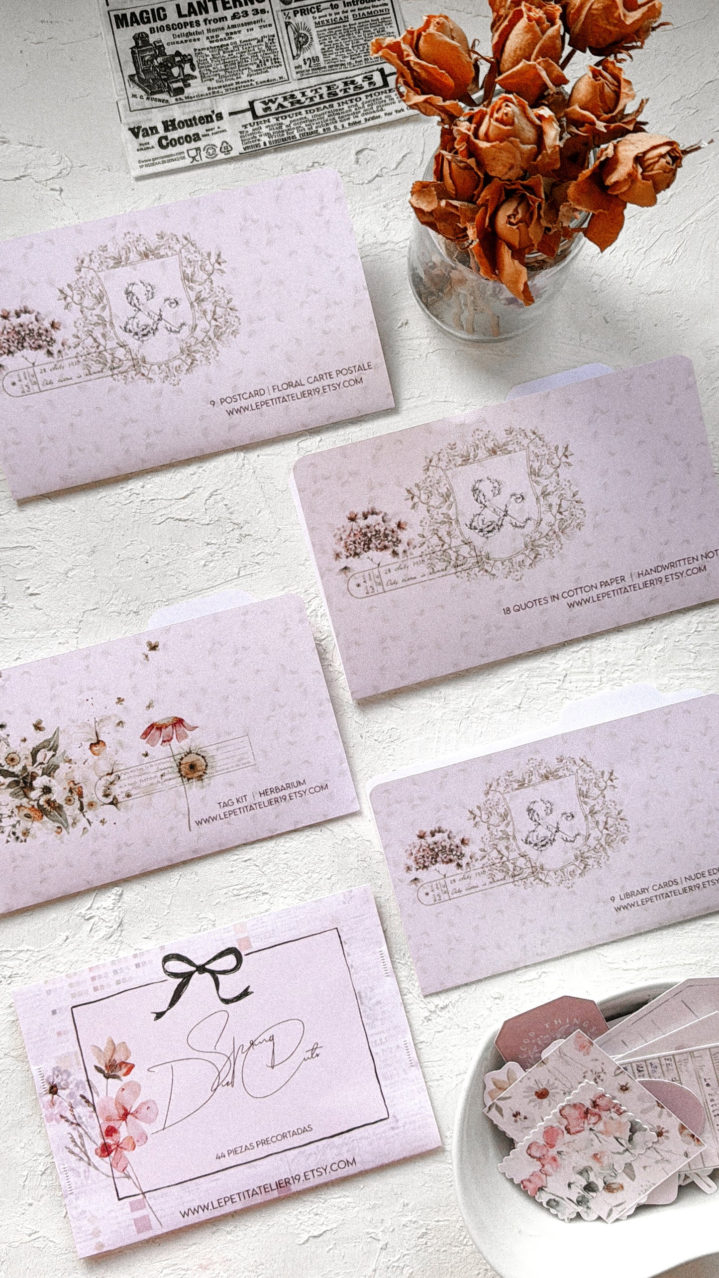 18 Frases en papel algodón (handmade paper)