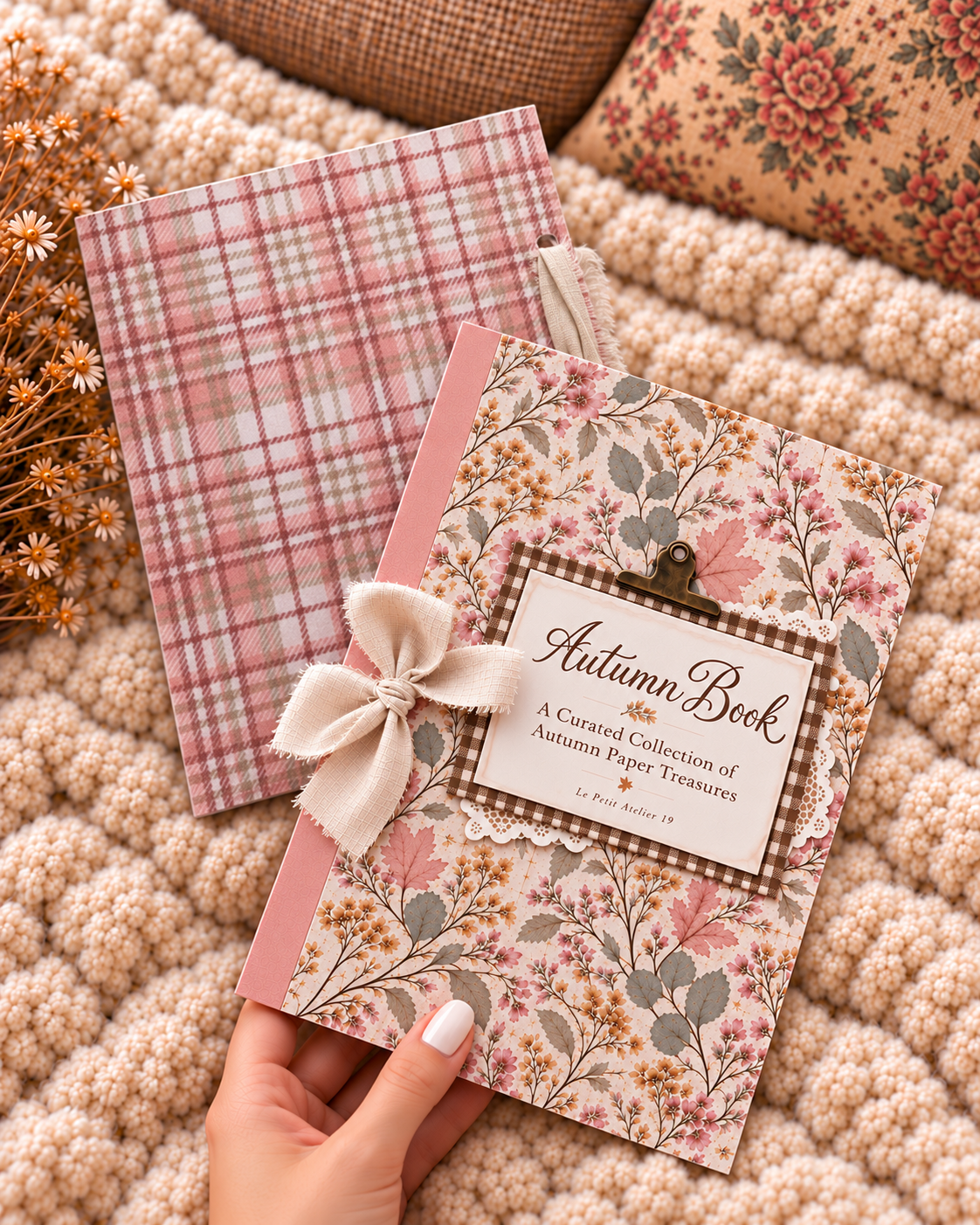 Autumn Book · Un libro con papeles, etiquetas, die cuts, postales...