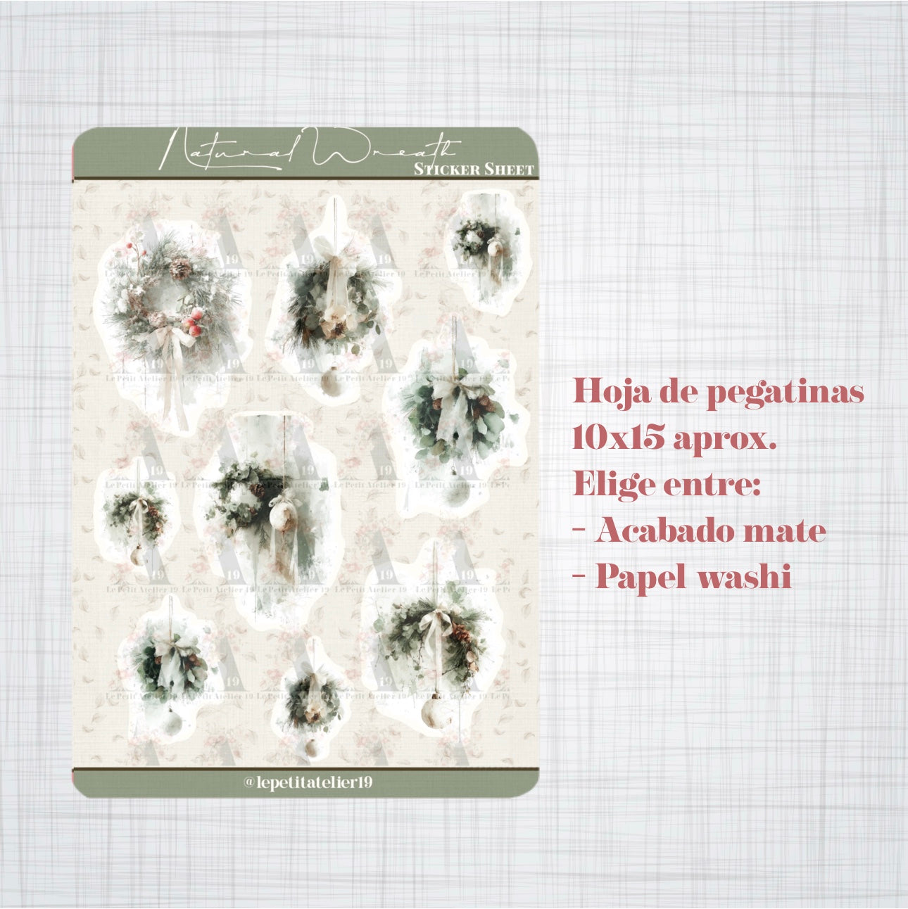 STICKERS · NATURAL WREATH