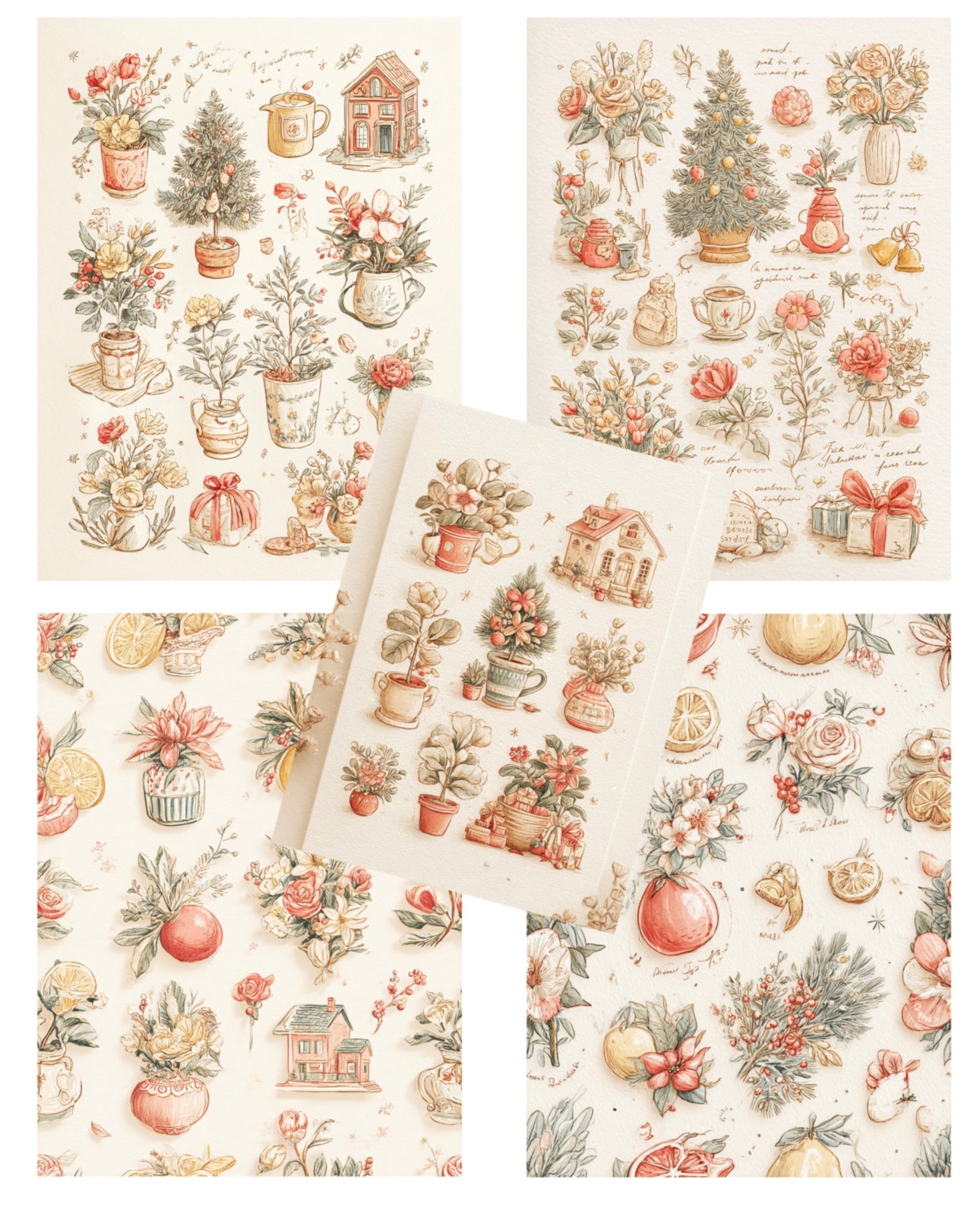 Aire de Navidad Vintage · 13 tarjetas de Navidad