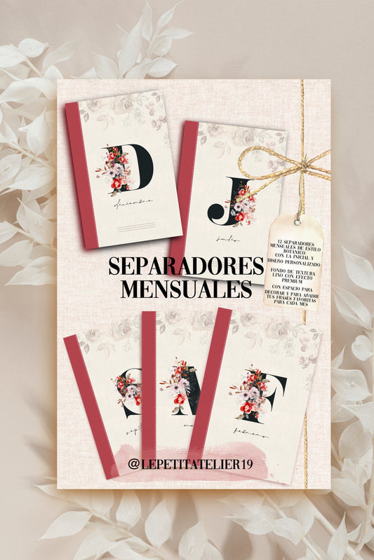 12 PORTADAS MENSUALES para AGENDA
