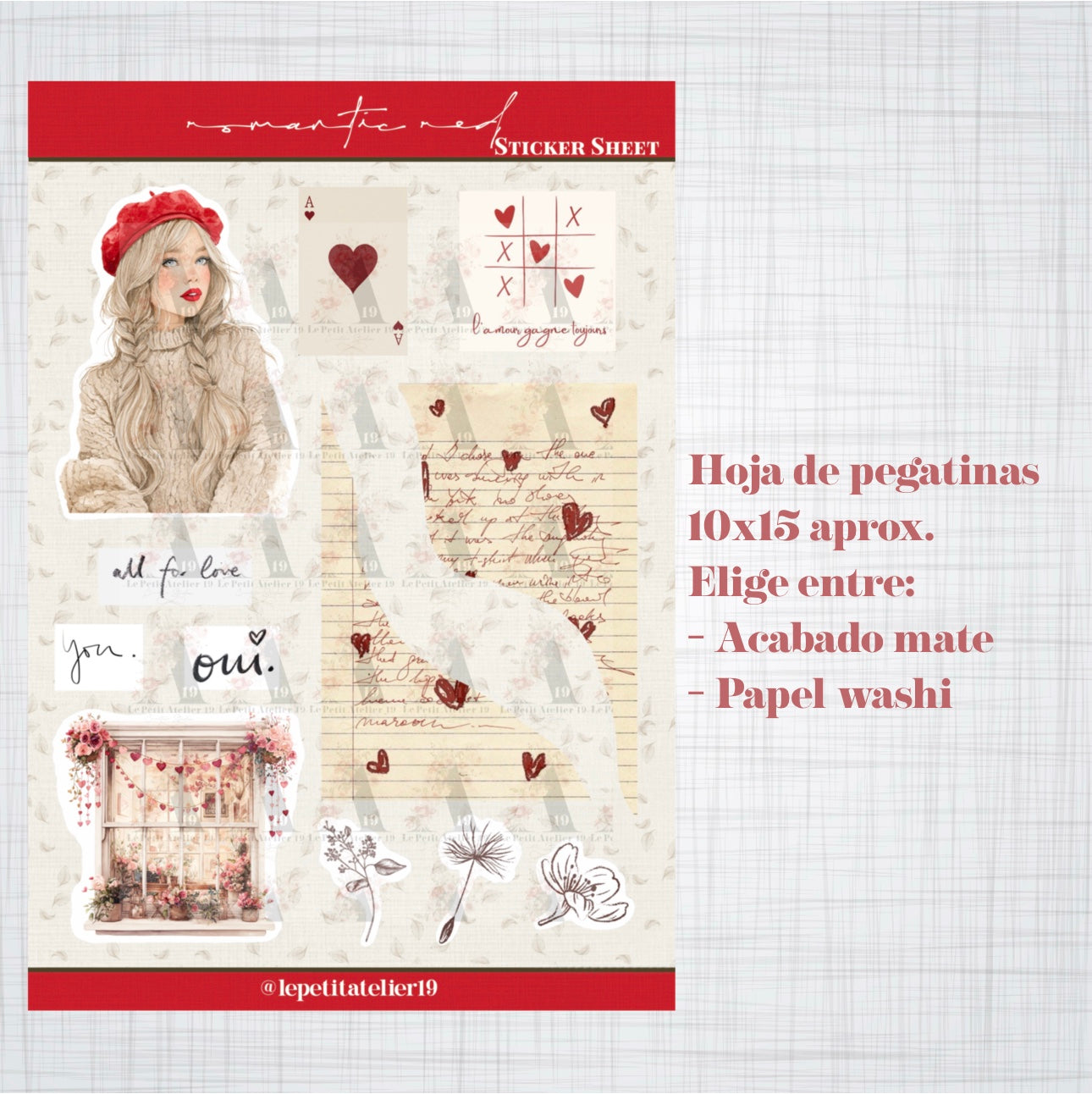 STICKERS · ROMANTIC RED