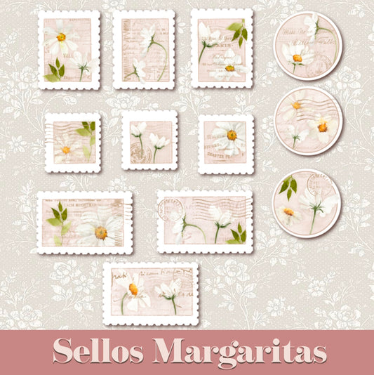 Sellos Postales Margaritas · Ephemera