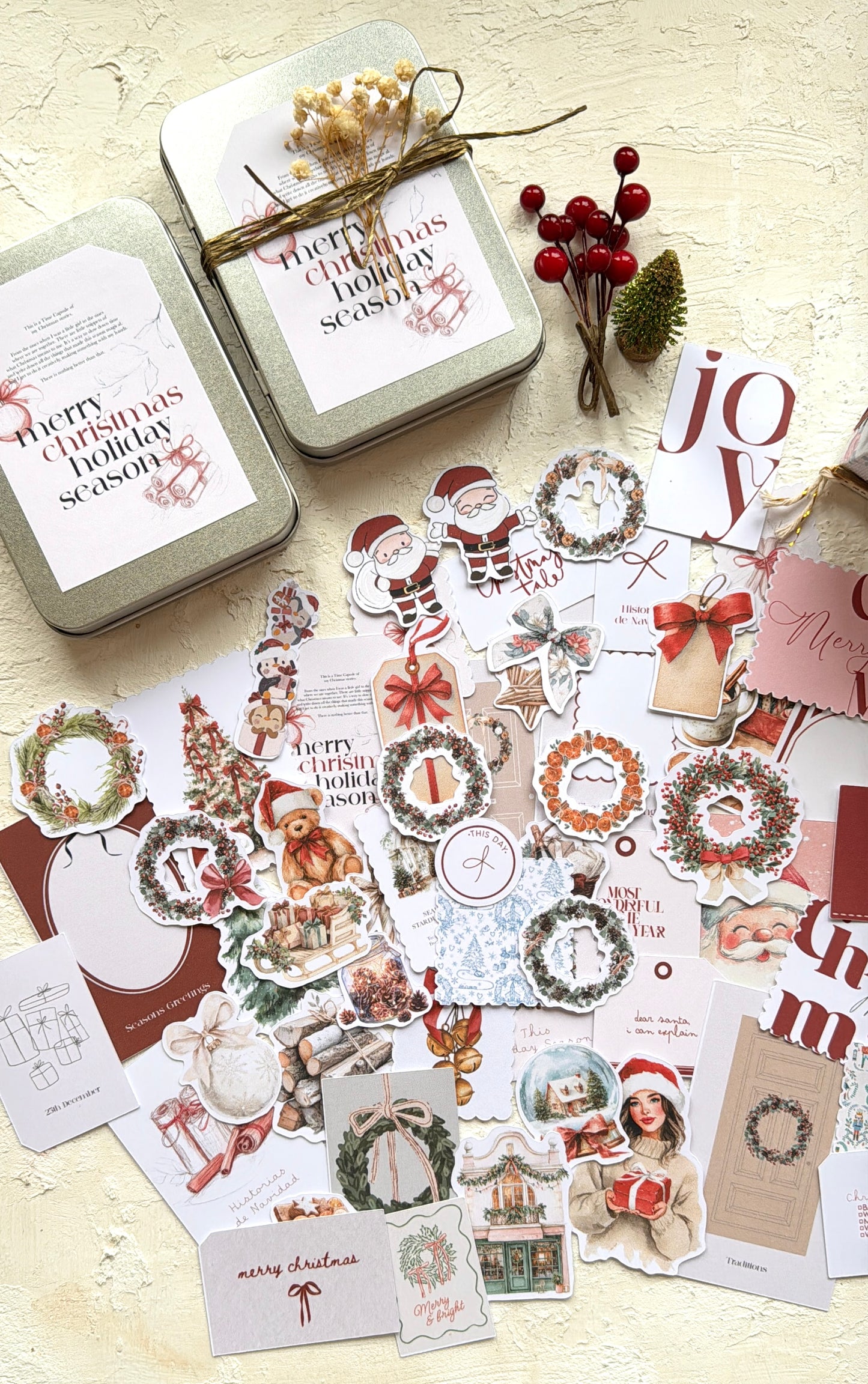 Lata con Die Cuts de Navidad