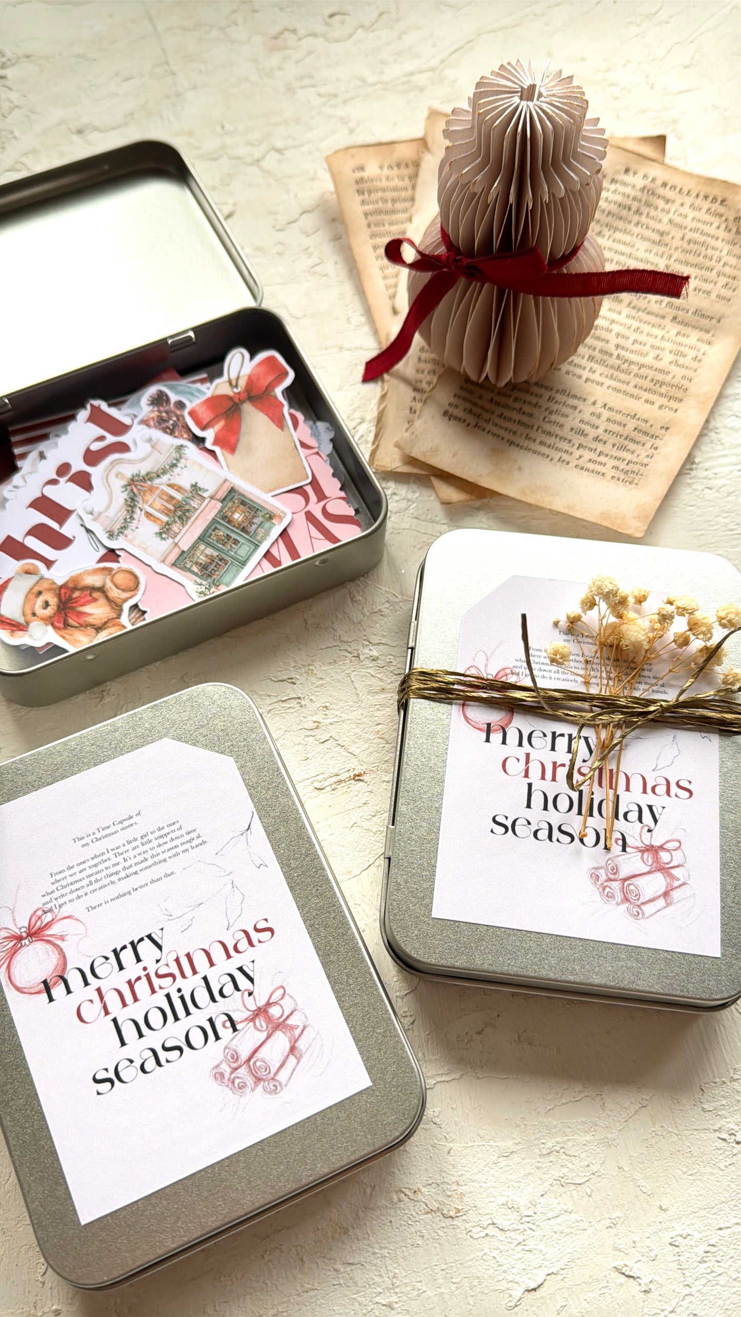 Lata con Die Cuts de Navidad