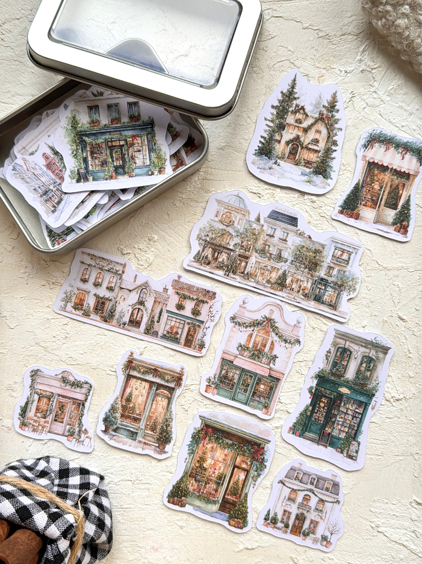 Lata con Die Cuts · Village Die Cuts