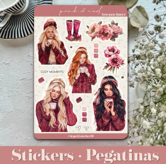 STICKERS · PINK AND RED