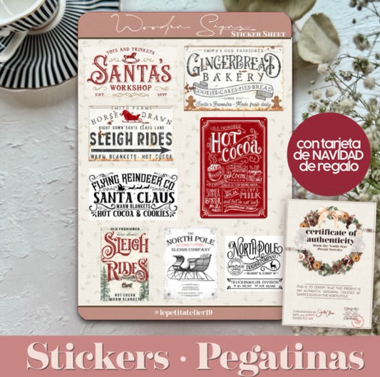 Christmas STICKERS · WOODEN SIGNS