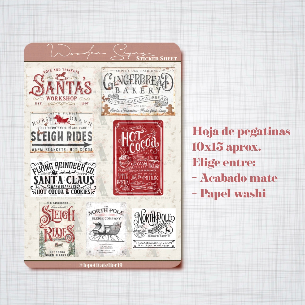 Christmas STICKERS · WOODEN SIGNS