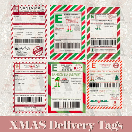 CHRISTMAS SHIPPING LABELS | Christmas Postal Delivery Tags