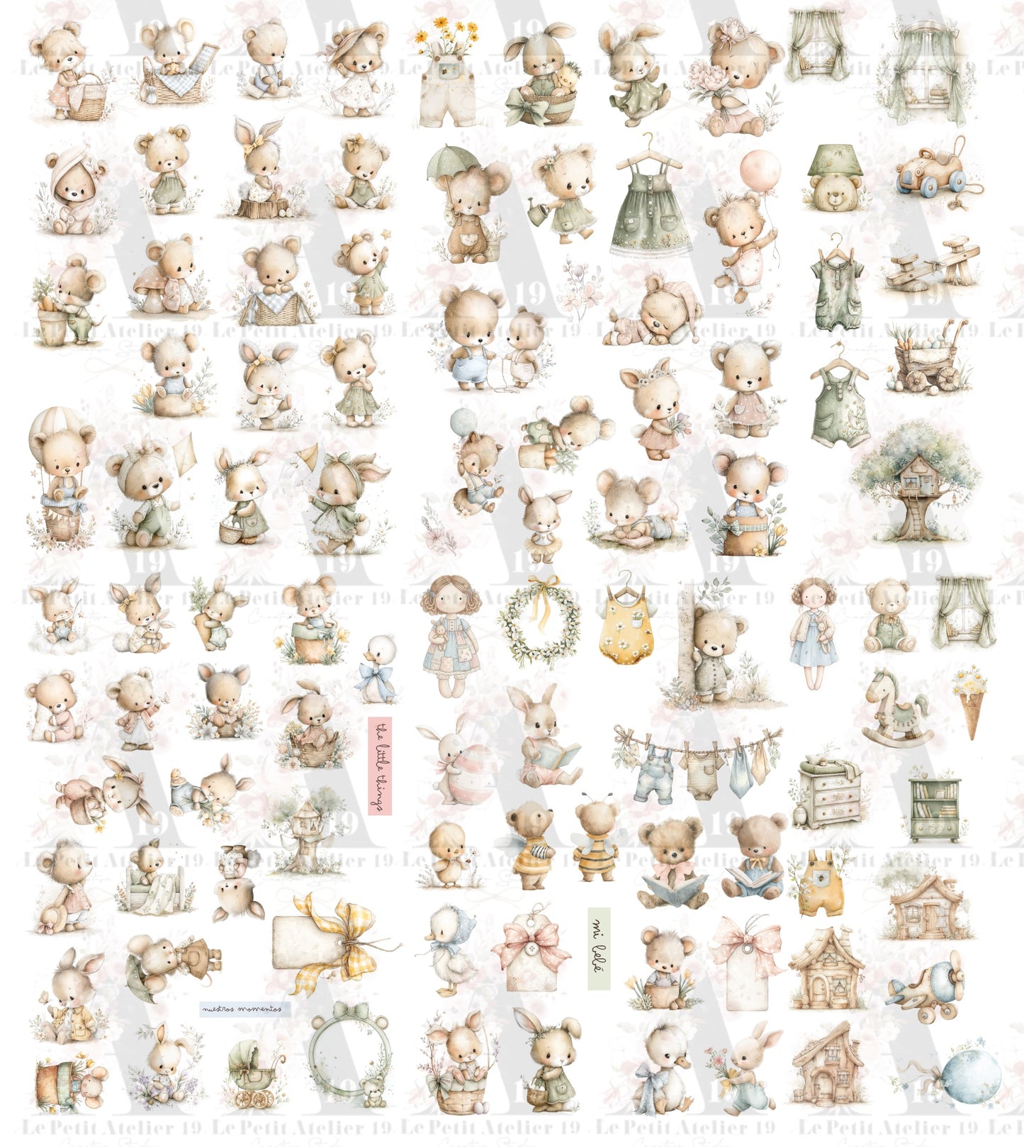 DIE CUTS Nursery - 104 Piezas Troqueladas (Recortables)