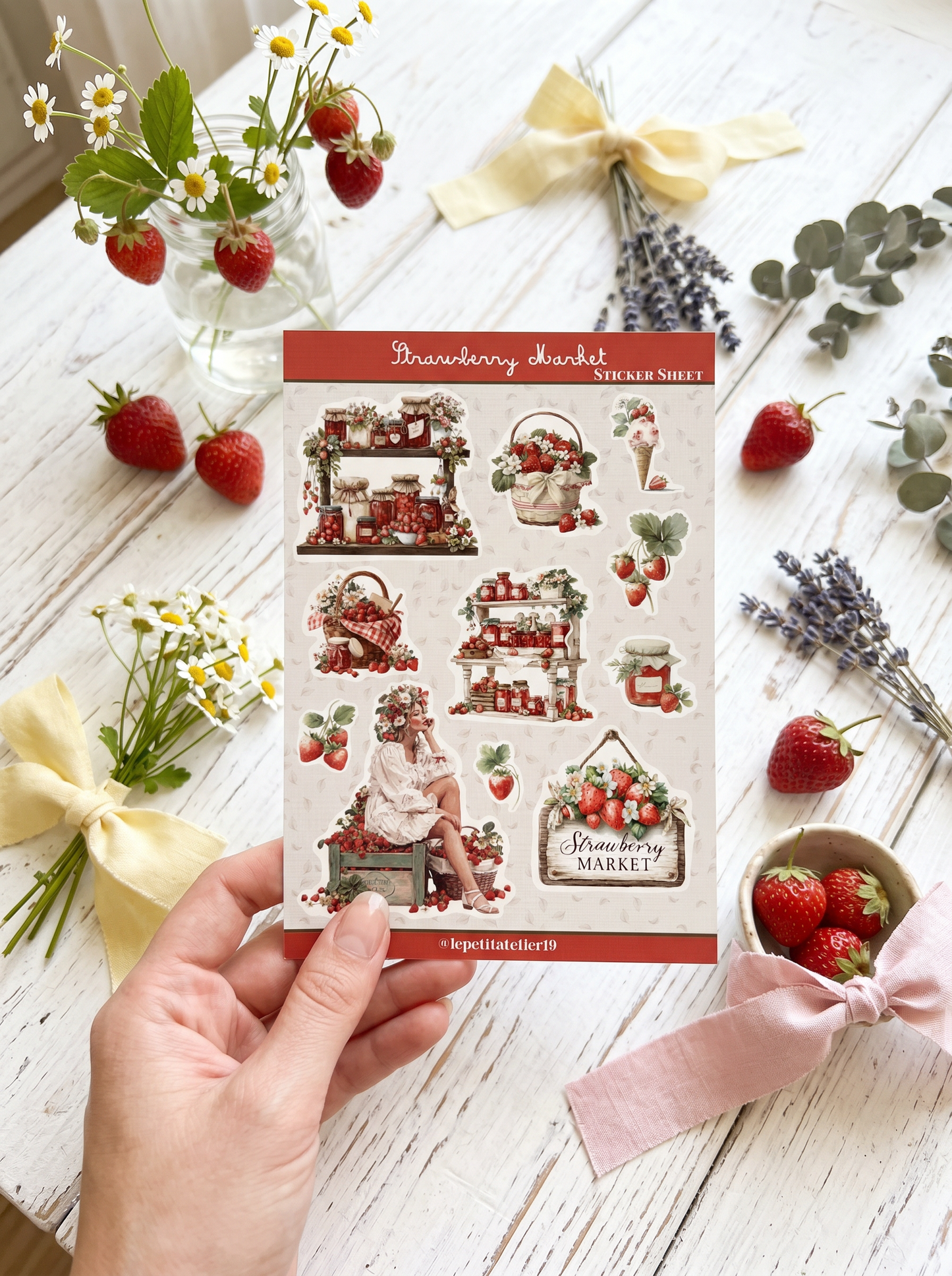 STICKERS · Strawberry Market