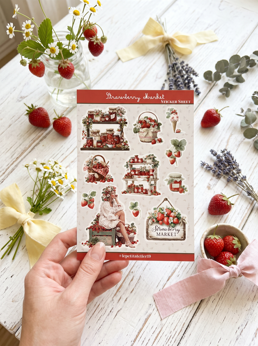 STICKERS · Strawberry Market