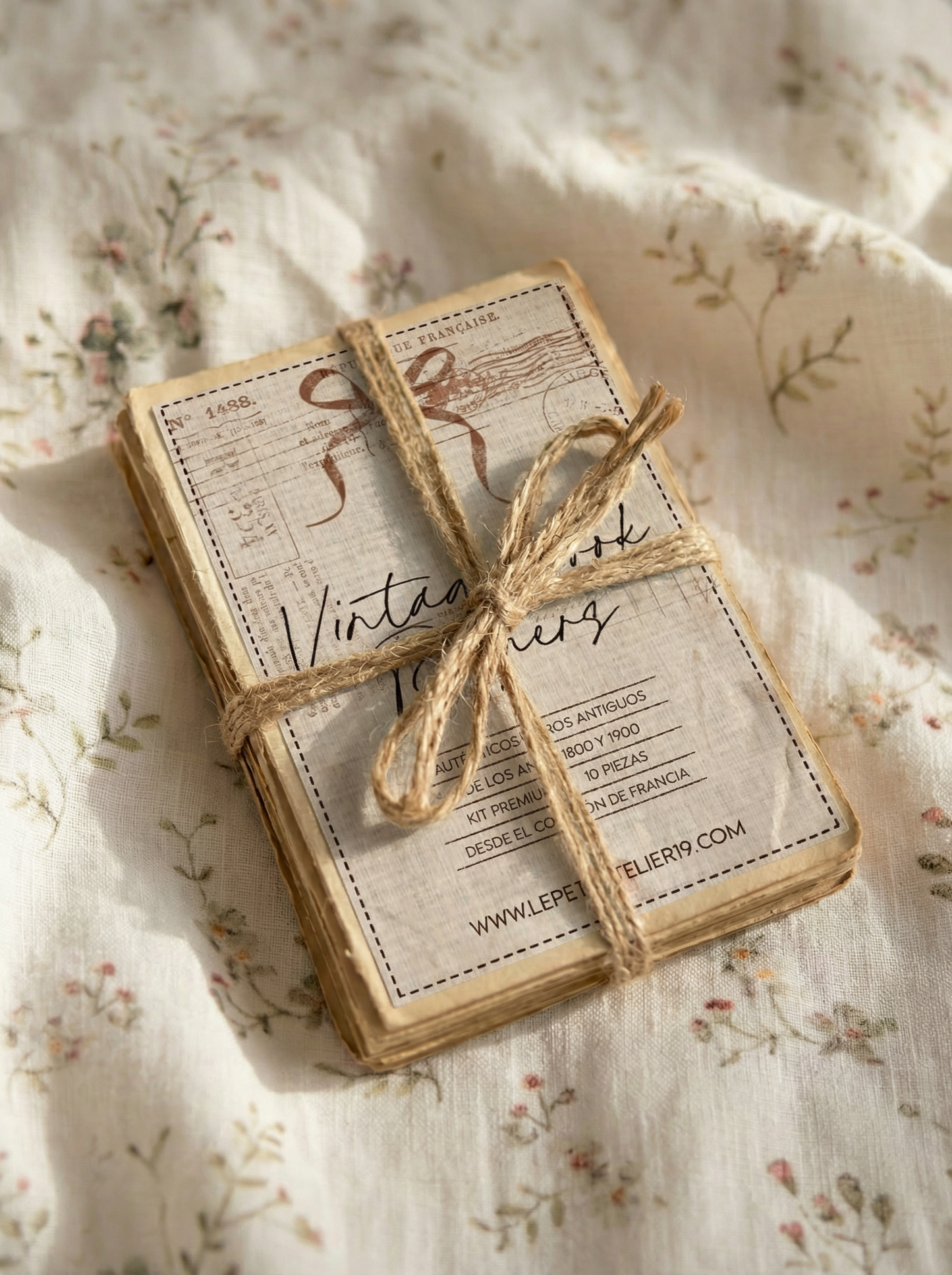 Kit de Papeles de Libros Antiguos Auténticos (Años 1800-1900 desde Francia)
