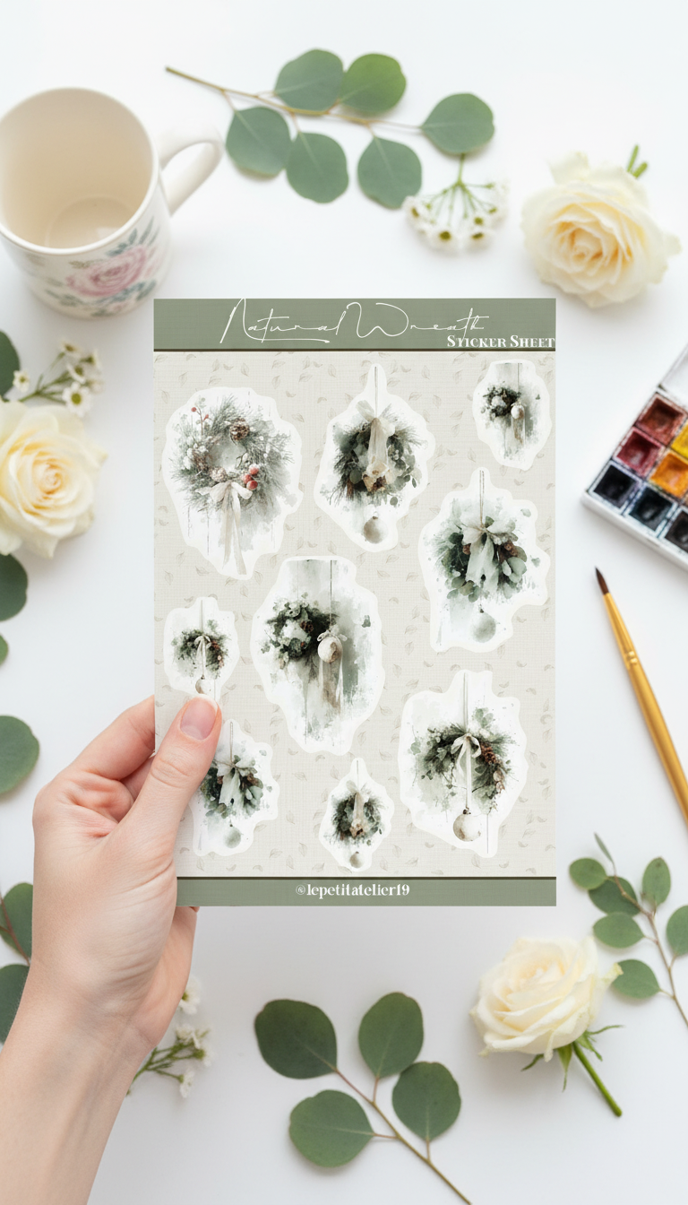 STICKERS · NATURAL WREATH