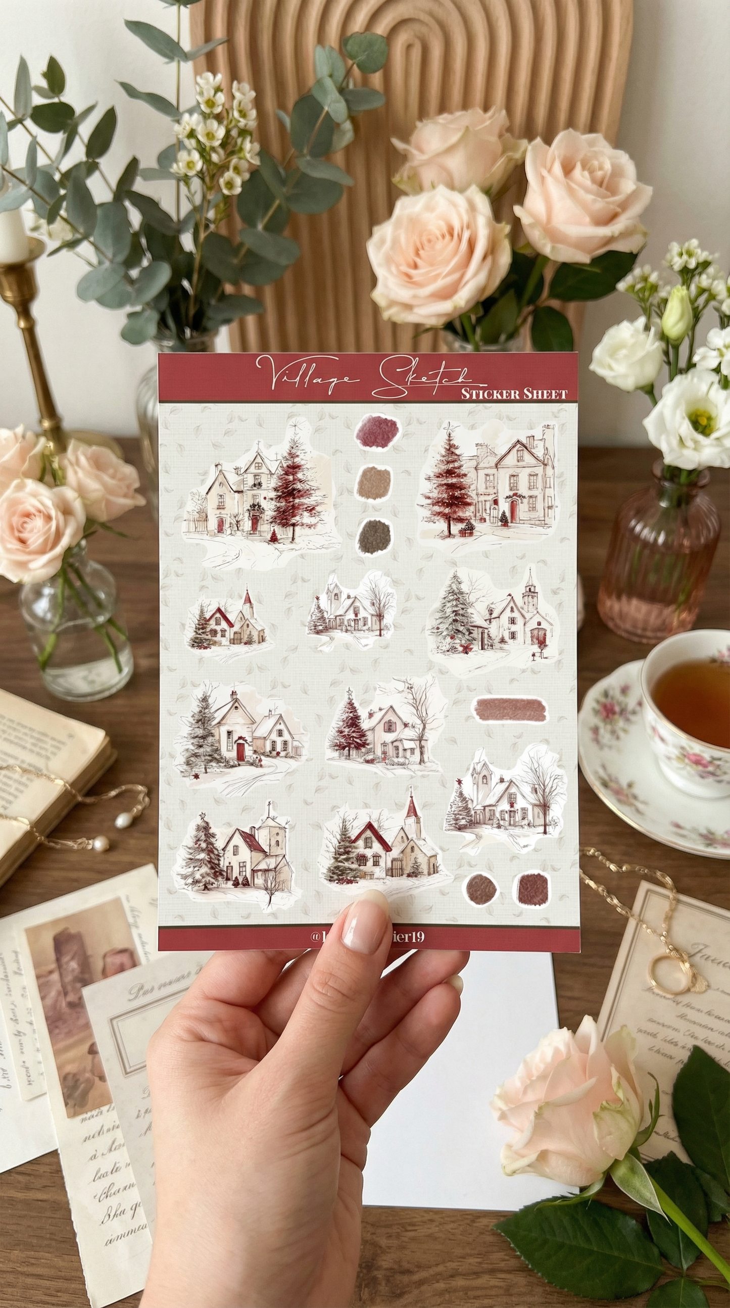 STICKERS · VILLAGE SKETCH